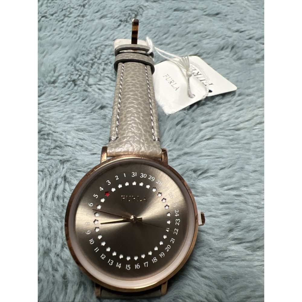 Furla Jada Date Women's Wristwatch R4251121502 35MM Leather Band New